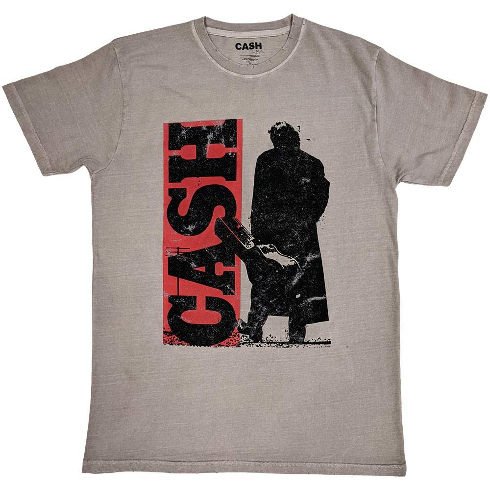 Johnny Cash - Bold Silhouette Heren T-shirt - Creme